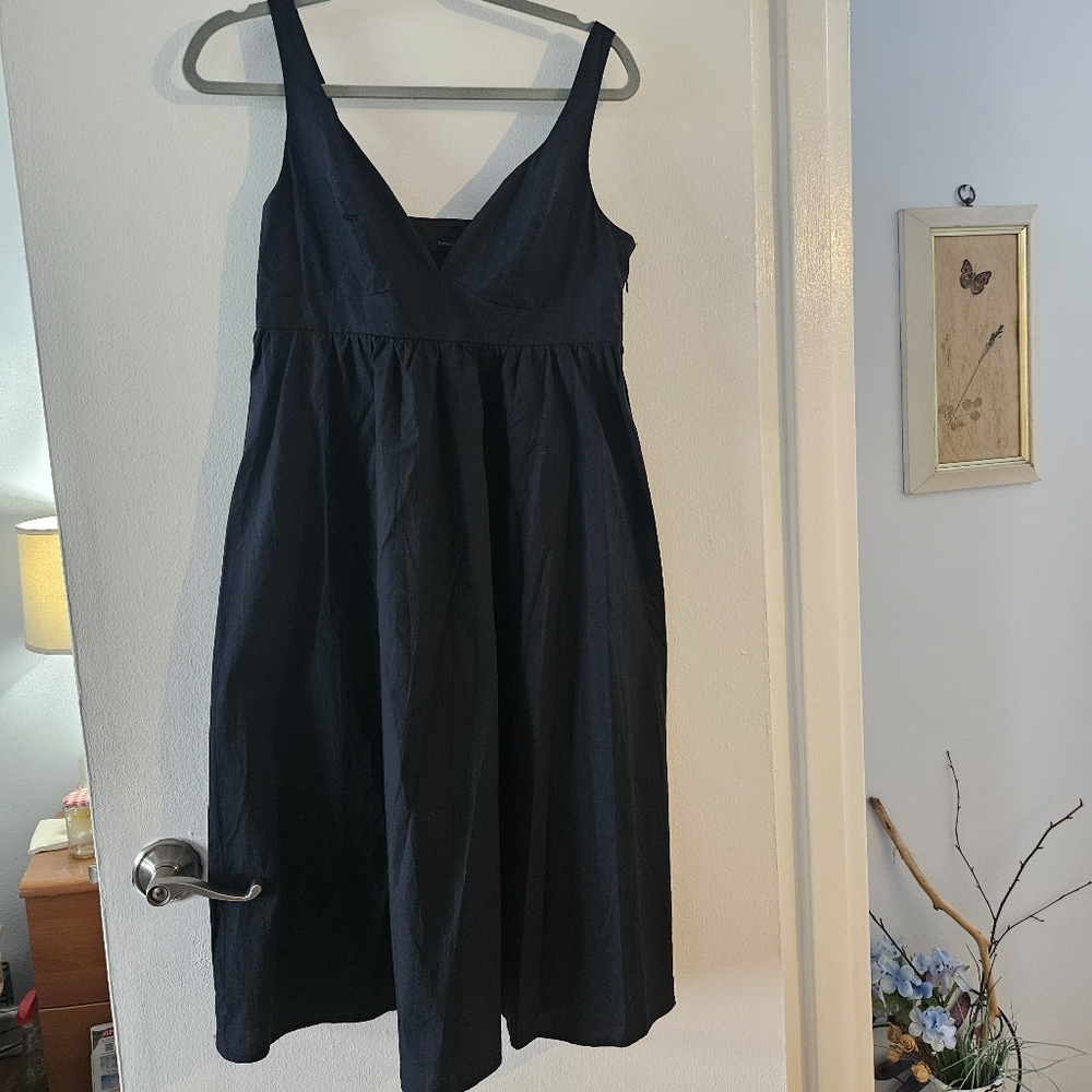 Banana Republic Black Cotton Summer Dress with Spagetti Straps.
